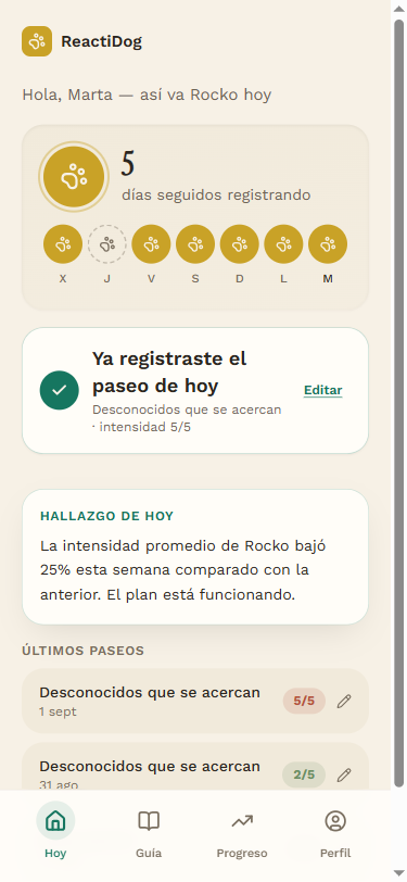 Tu racha y el registro de hoy, en un toque